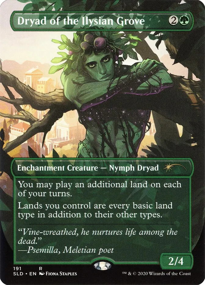 2019 Secret Lair Drop Dryad of the Ilysian Grove [Foil] rare #191 rare card image