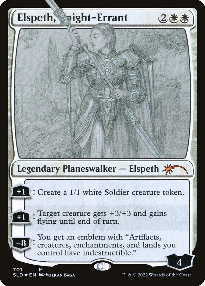 2019 Secret Lair Drop Elspeth, Knight-Errant #701 mythic card image