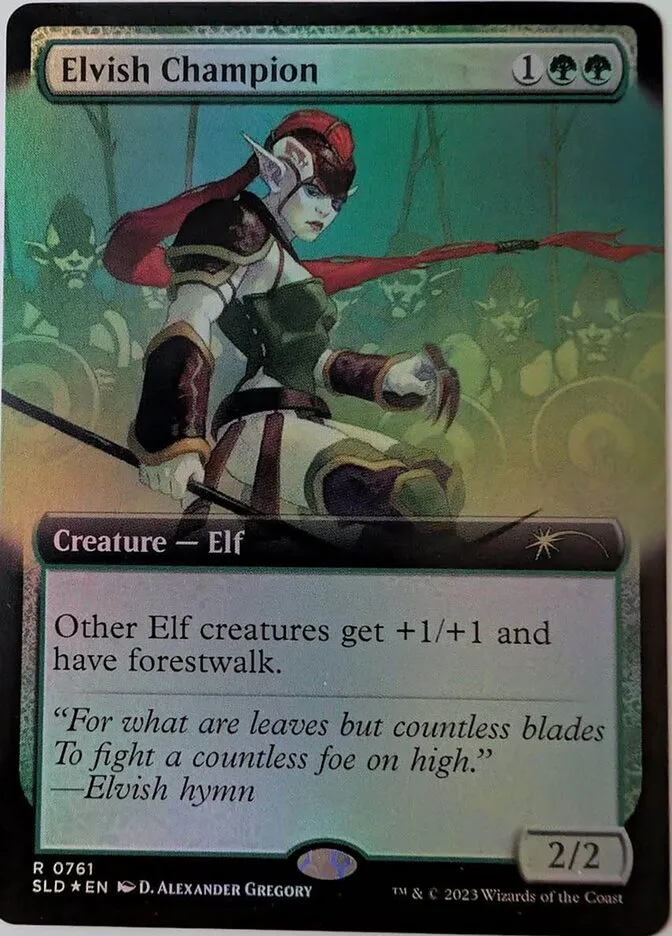 2019 Secret Lair Drop Elvish Champion #761 rare card image