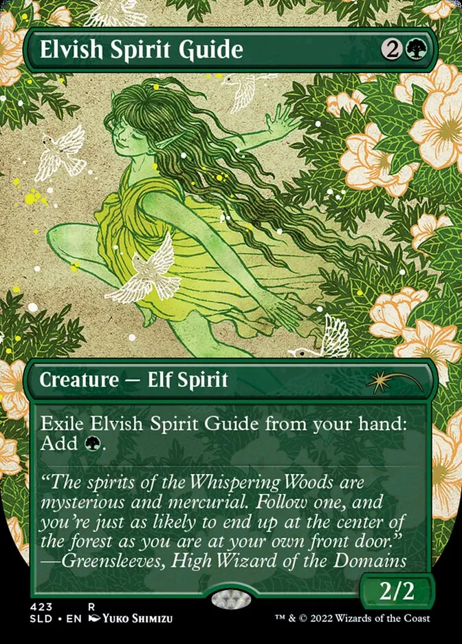 2019 Secret Lair Drop Elvish Spirit Guide [Borderless Foil] rare #423 rare card image