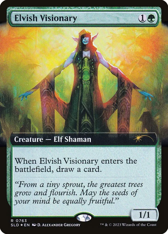 2019 Secret Lair Drop Elvish Visionary #763 rare card image