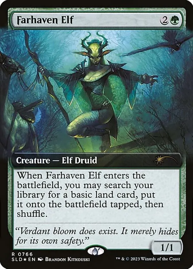 2019 Secret Lair Drop Farhaven Elf [Foil] rare #766 rare card image