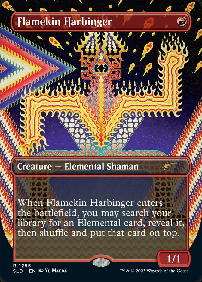 2019 Secret Lair Drop Flamekin Harbinger #1255 rare card image