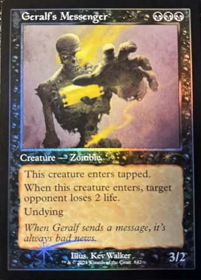2019 Secret Lair Drop Geralf's Messenger #842 rare card image