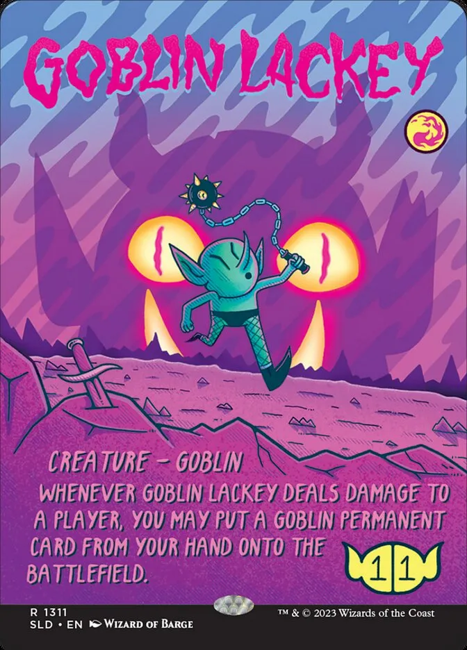 2019 Secret Lair Drop Goblin Lackey [Rainbow Foil] rare #1311 rare card image
