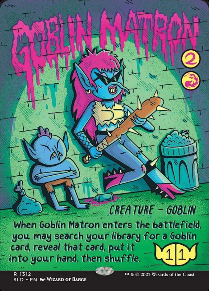 2019 Secret Lair Drop Goblin Matron [Rainbow Foil] rare #1312 rare card image