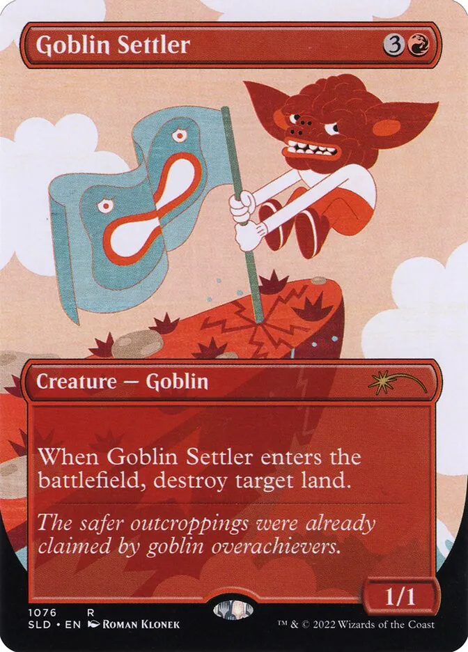 2019 Secret Lair Drop Goblin Settler #1076 rare card image