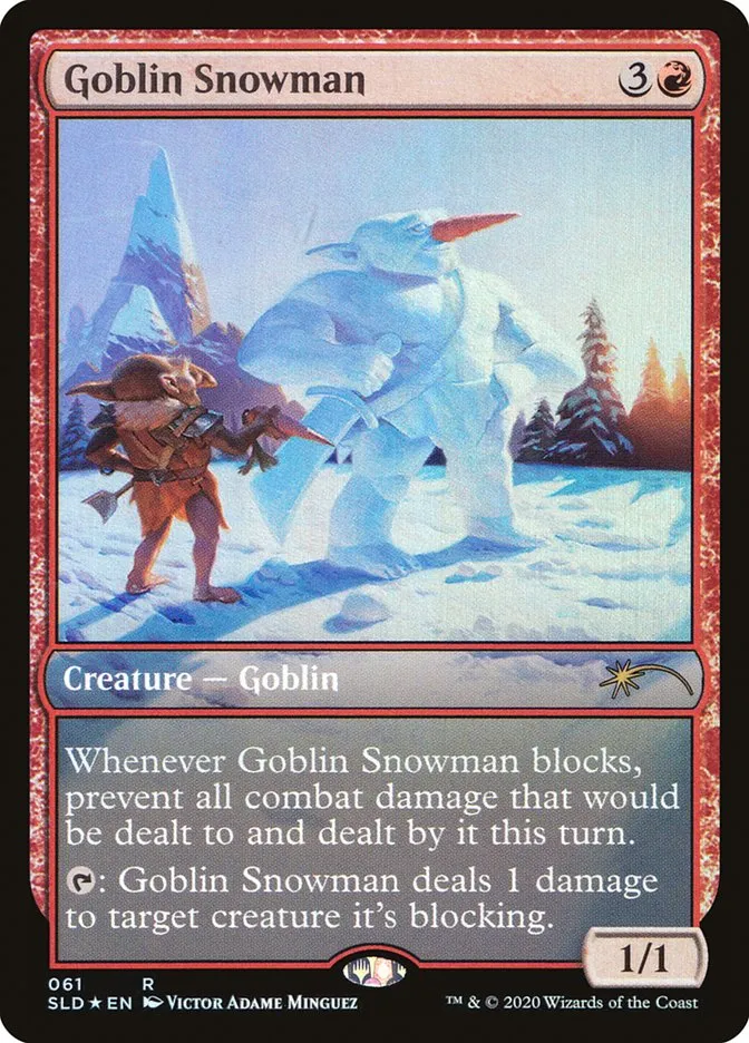 2019 Secret Lair Drop Goblin Snowman rare #61 rare card image