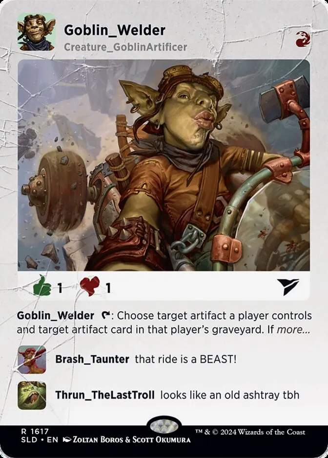 2019 Secret Lair Drop Goblin Welder [Borderless Foil] rare #1617 rare card image