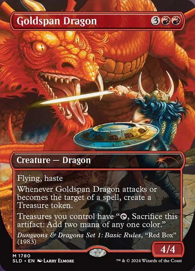 2019 Secret Lair Drop Goldspan Dragon [Rainbow Foil] mythic #1780 mythic card image
