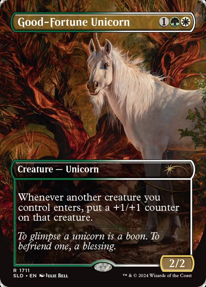 2019 Secret Lair Drop Good-Fortune Unicorn #1711 rare card image
