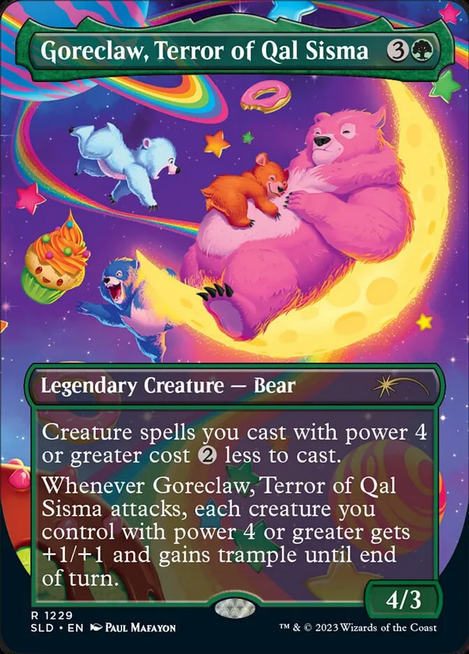 2019 Secret Lair Drop Goreclaw, Terror of Qal Sisma [Borderless Foil] rare #1229 rare card image