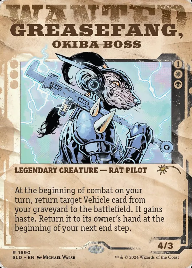 2019 Secret Lair Drop Greasefang, Okiba Boss #1690 rare card image