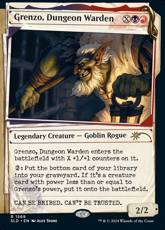 2019 Secret Lair Drop Grenzo, Dungeon Warden #1569 rare card image