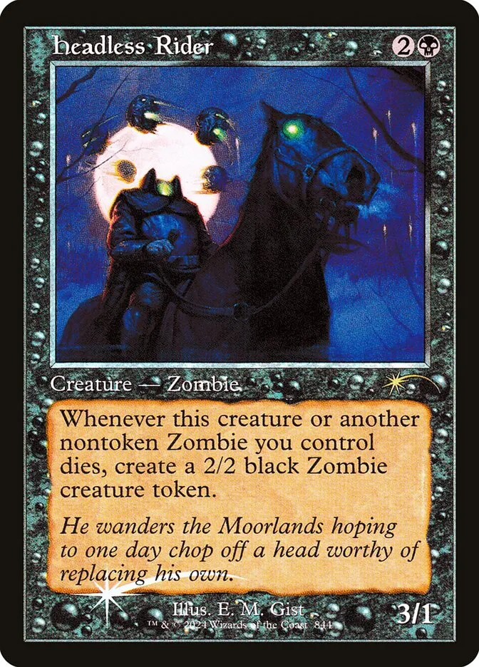 2019 Secret Lair Drop Headless Rider #844 rare card image