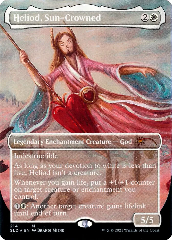 2019 Secret Lair Drop Heliod, Sun-Crowned [Borderless Foil] mythic #214 mythic card image