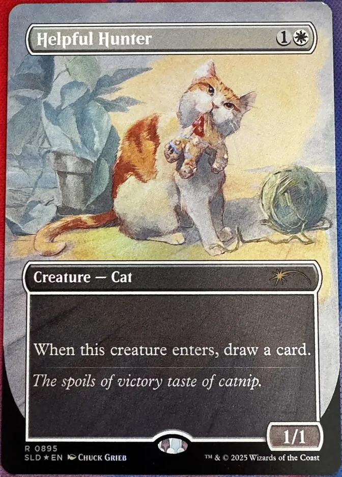 2019 Secret Lair Drop Helpful Hunter #895 rare card image