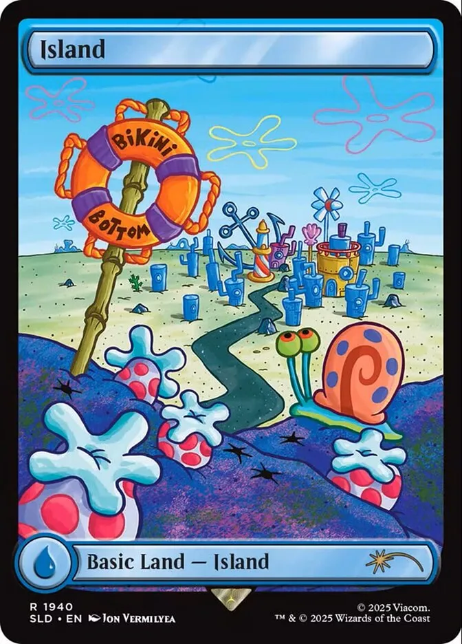 2019 Secret Lair Drop Island [Spongebob Foil] rare #1940 rare card image