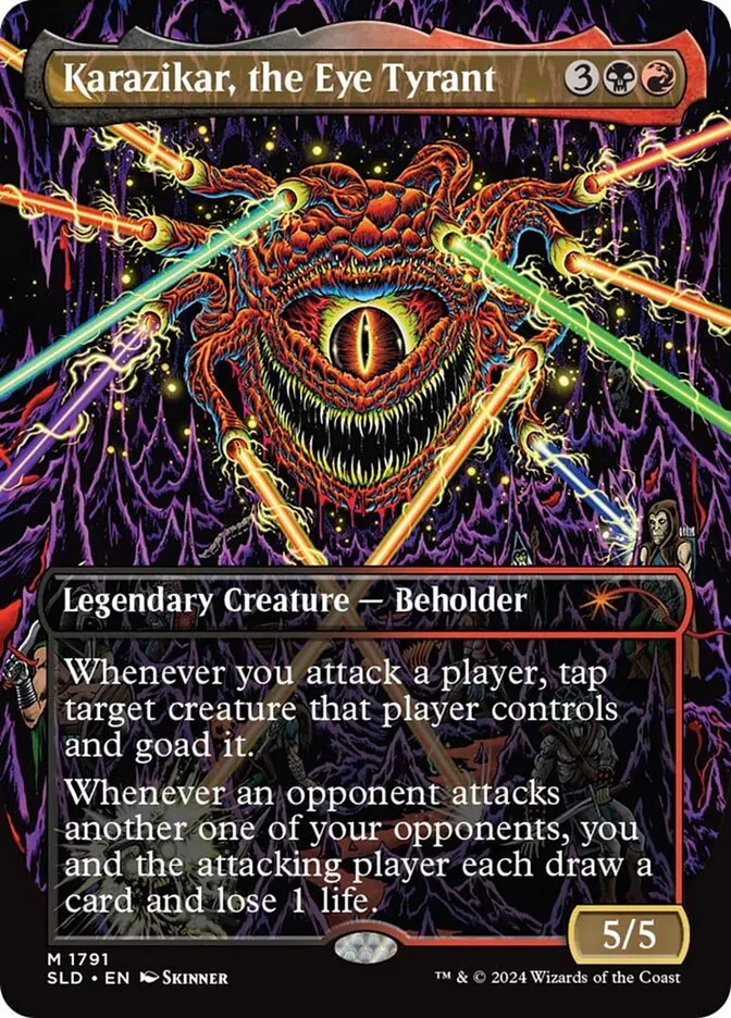 2019 Secret Lair Drop Karazikar, the Eye Tyrant [Rainbow Foil] mythic #1791 mythic card image