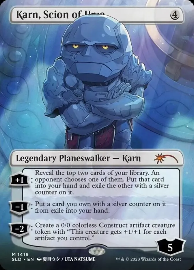2019 Secret Lair Drop Karn, Scion of Urza [Rainbow Foil] mythic #1419 mythic card image