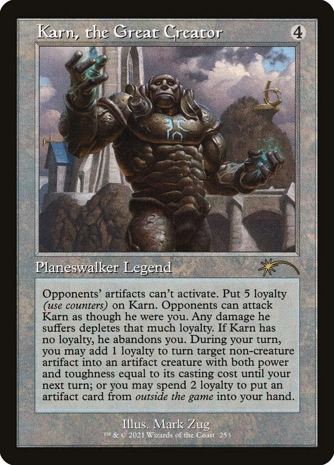 2019 Secret Lair Drop Karn, the Great Creator #253 rare card image