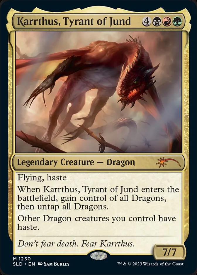 2019 Secret Lair Drop Karrthus, Tyrant of Jund #1250 mythic card image
