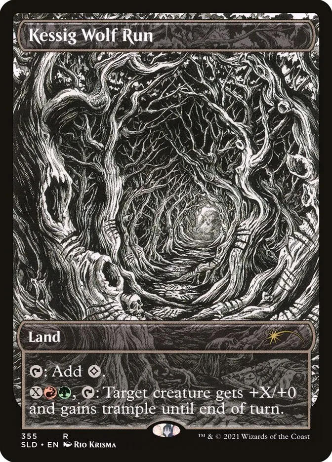 2019 Secret Lair Drop Kessig Wolf Run #355 rare card image