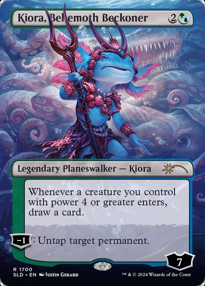 2019 Secret Lair Drop Kiora, Behemoth Beckoner #1700 rare card image