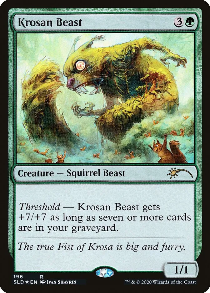 2019 Secret Lair Drop Krosan Beast #196 rare card image