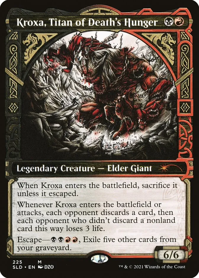 2019 Secret Lair Drop Kroxa, Titan of Death's Hunger mythic #225 mythic card image