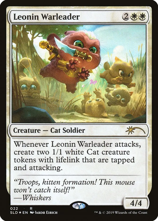 2019 Secret Lair Drop Leonin Warleader rare #22 rare card image