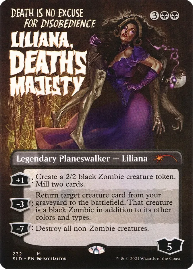 2019 Secret Lair Drop Liliana, Death's Majesty mythic #232 mythic card image