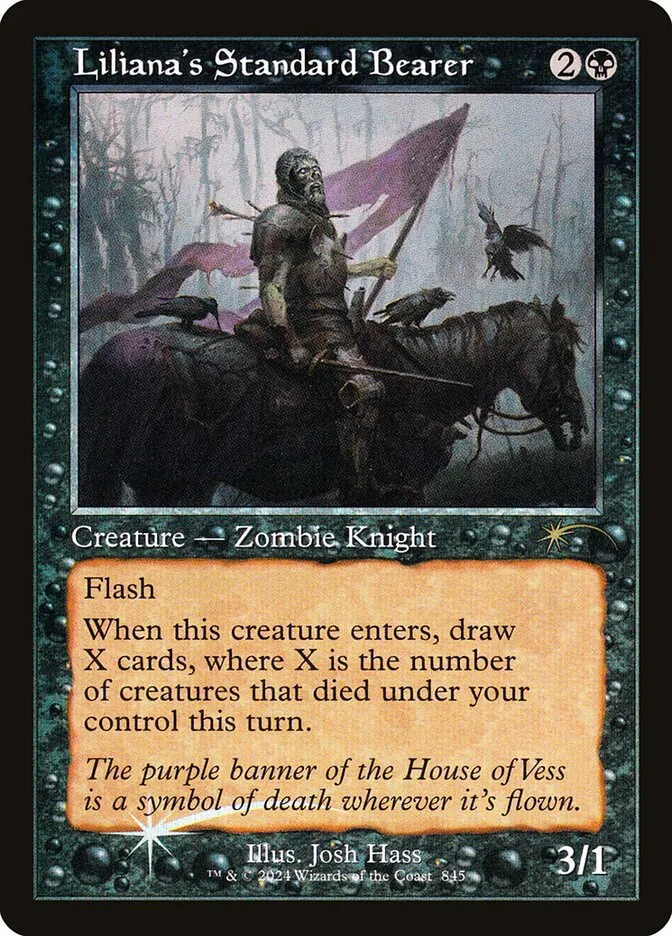 2019 Secret Lair Drop Liliana's Standard Bearer #845 rare card image