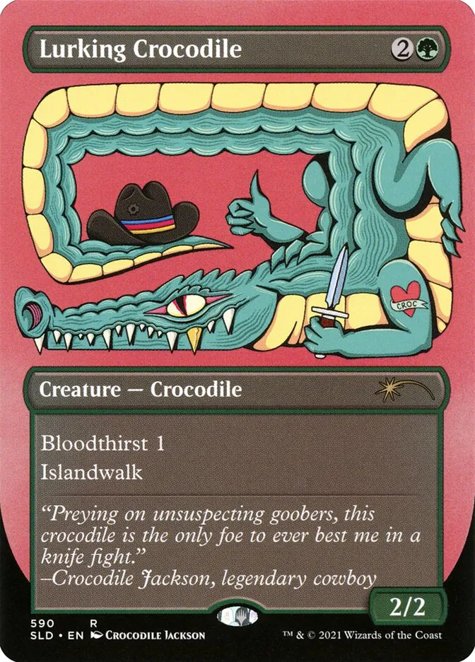2019 Secret Lair Drop Lurking Crocodile #590 rare card image
