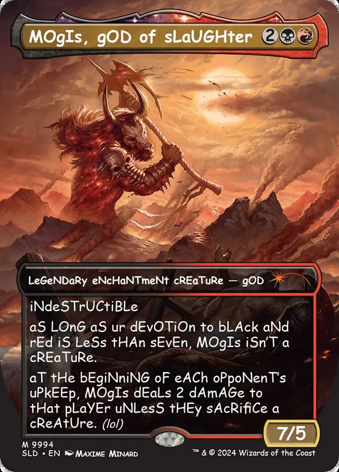 2019 Secret Lair Drop Mogis, God of Slaughter #9994 mythic card image