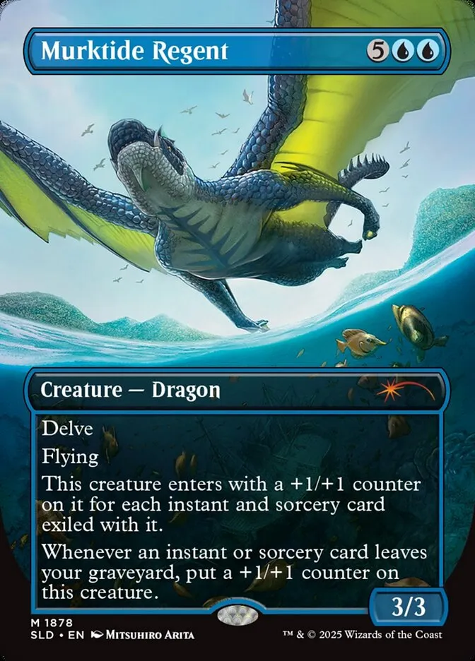 2019 Secret Lair Drop Murktide Regent [Rainbow Foil] mythic #1878 mythic card image