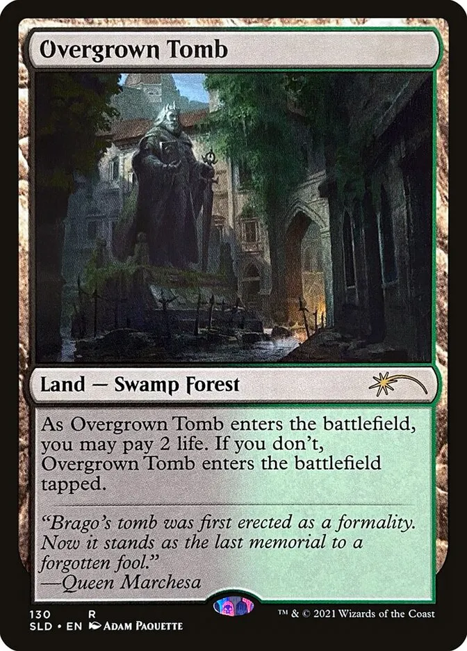 2019 Secret Lair Drop Overgrown Tomb #130 rare card image