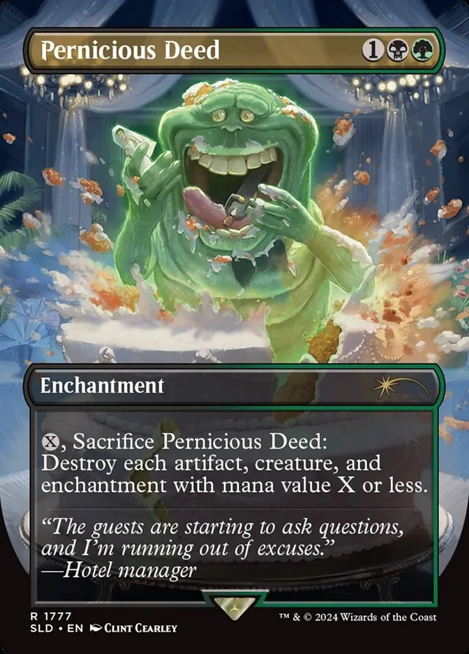 2019 Secret Lair Drop Pernicious Deed #1777 rare card image