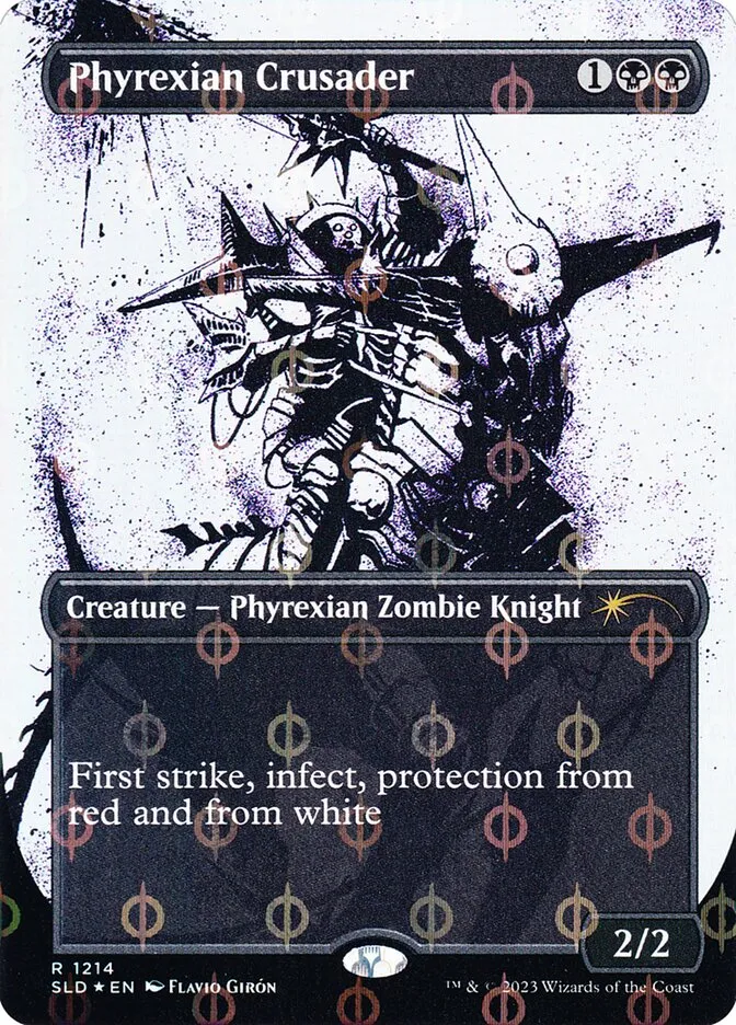 2019 Secret Lair Drop Phyrexian Crusader #1214 rare card image