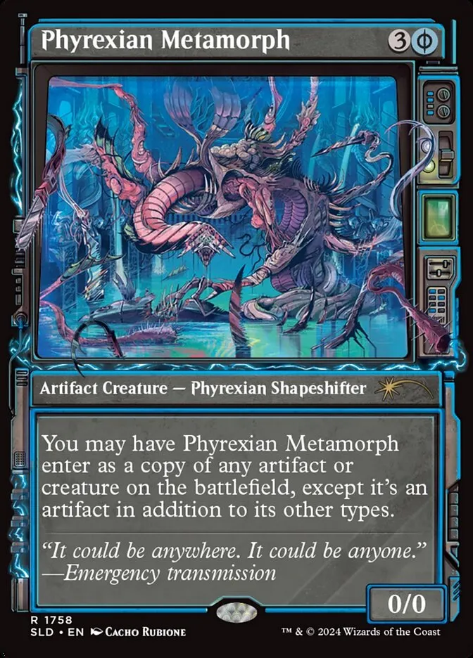 2019 Secret Lair Drop Phyrexian Metamorph #1758 rare card image