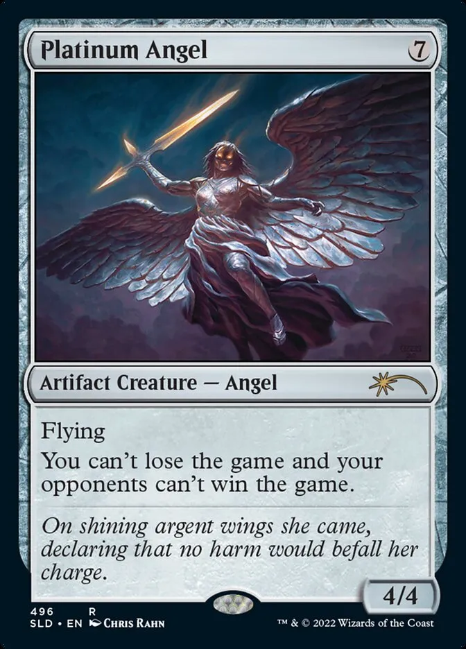 2019 Secret Lair Drop Platinum Angel #496 rare card image