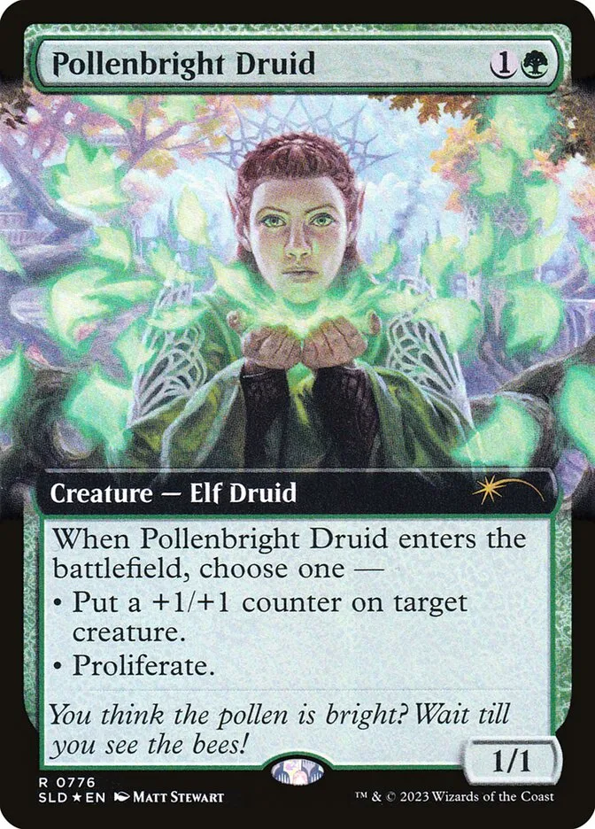 2019 Secret Lair Drop Pollenbright Druid [Extended Art Foil] rare #776 rare card image