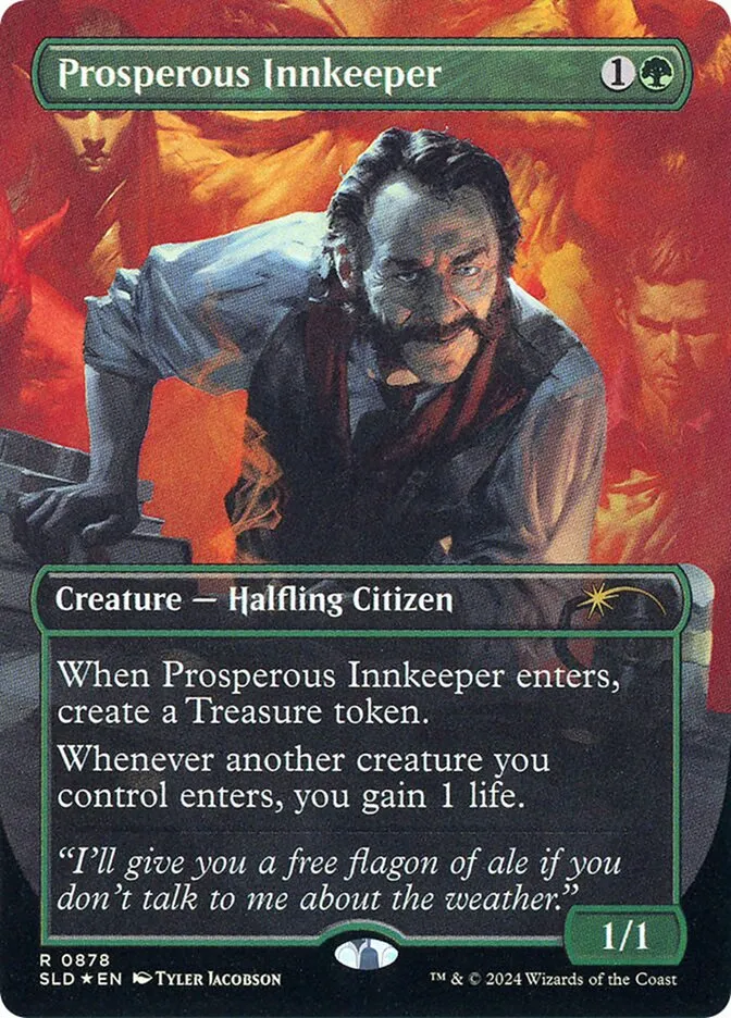 2019 Secret Lair Drop Prosperous Innkeeper [Rainbow Foil] rare #878 rare card image