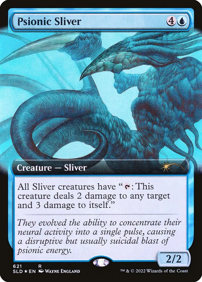 2019 Secret Lair Drop Psionic Sliver #621 rare card image