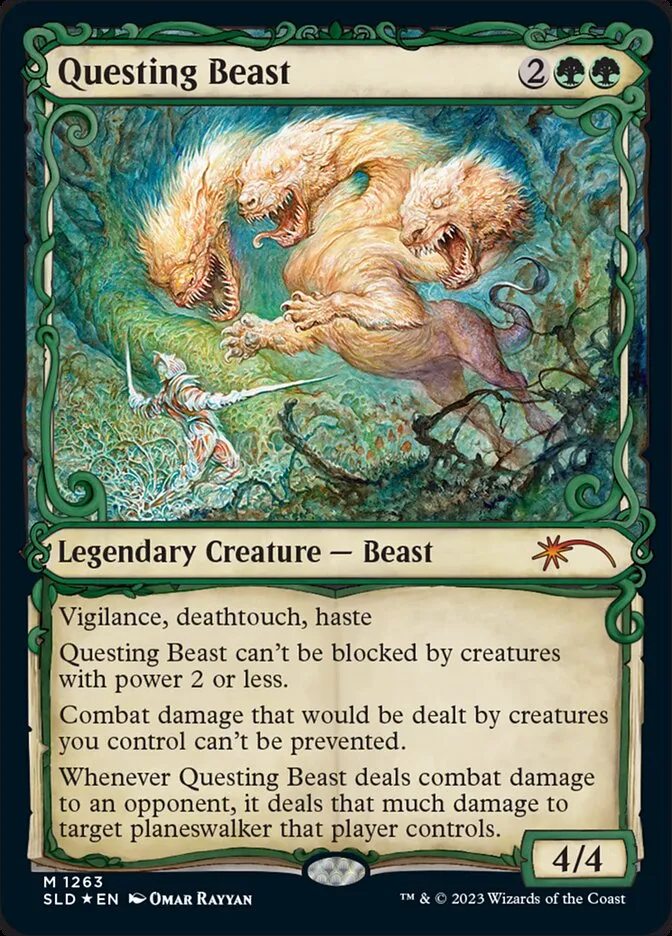 2019 Secret Lair Drop Questing Beast #1263 mythic card image