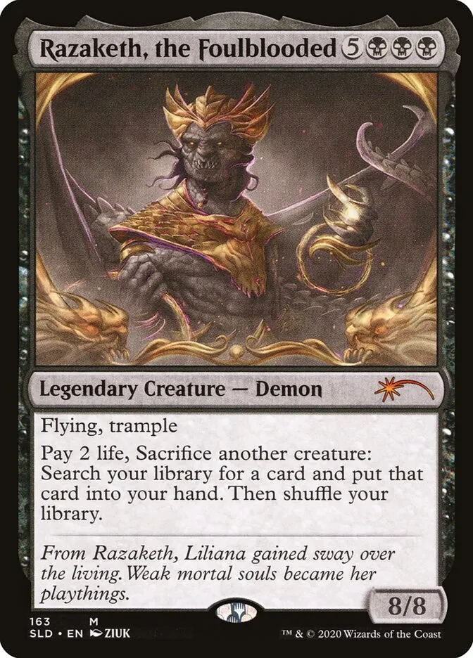 2019 Secret Lair Drop Razaketh, the Foulblooded mythic #163 mythic card image