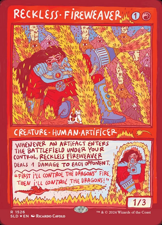 2019 Secret Lair Drop Reckless Fireweaver #1526 rare card image