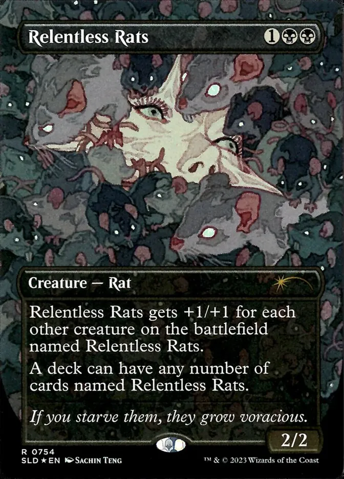 2019 Secret Lair Drop Relentless Rats #754 rare card image