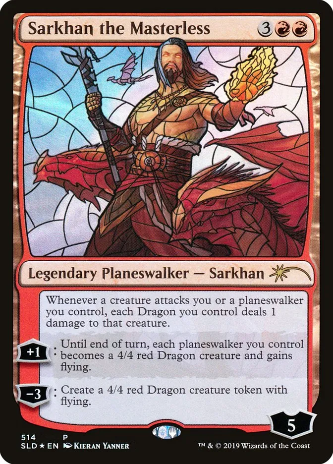 2019 Secret Lair Drop Sarkhan the Masterless #514 rare card image