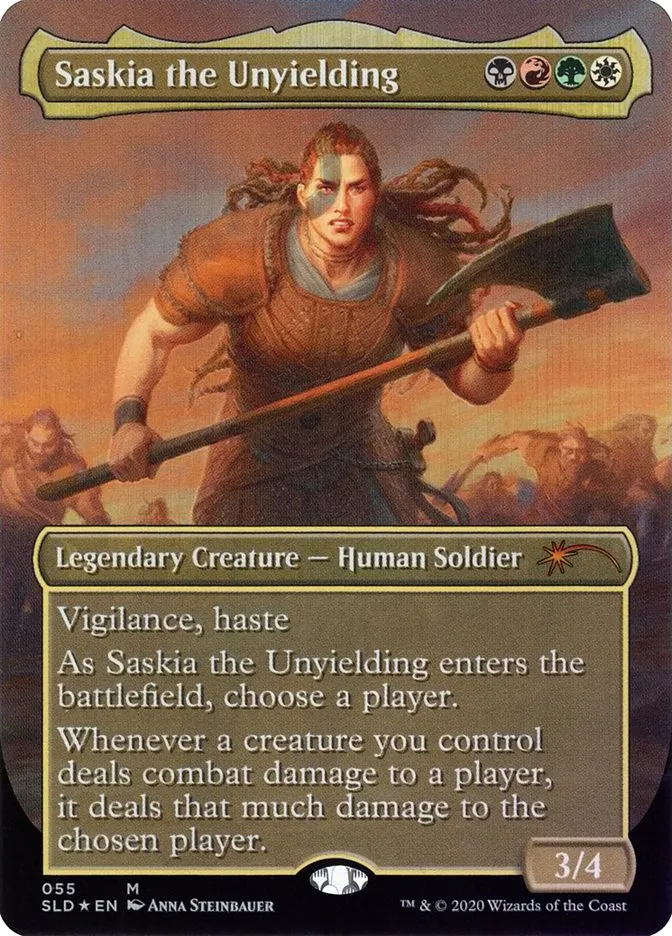 2019 Secret Lair Drop Saskia the Unyielding mythic #55 mythic card image